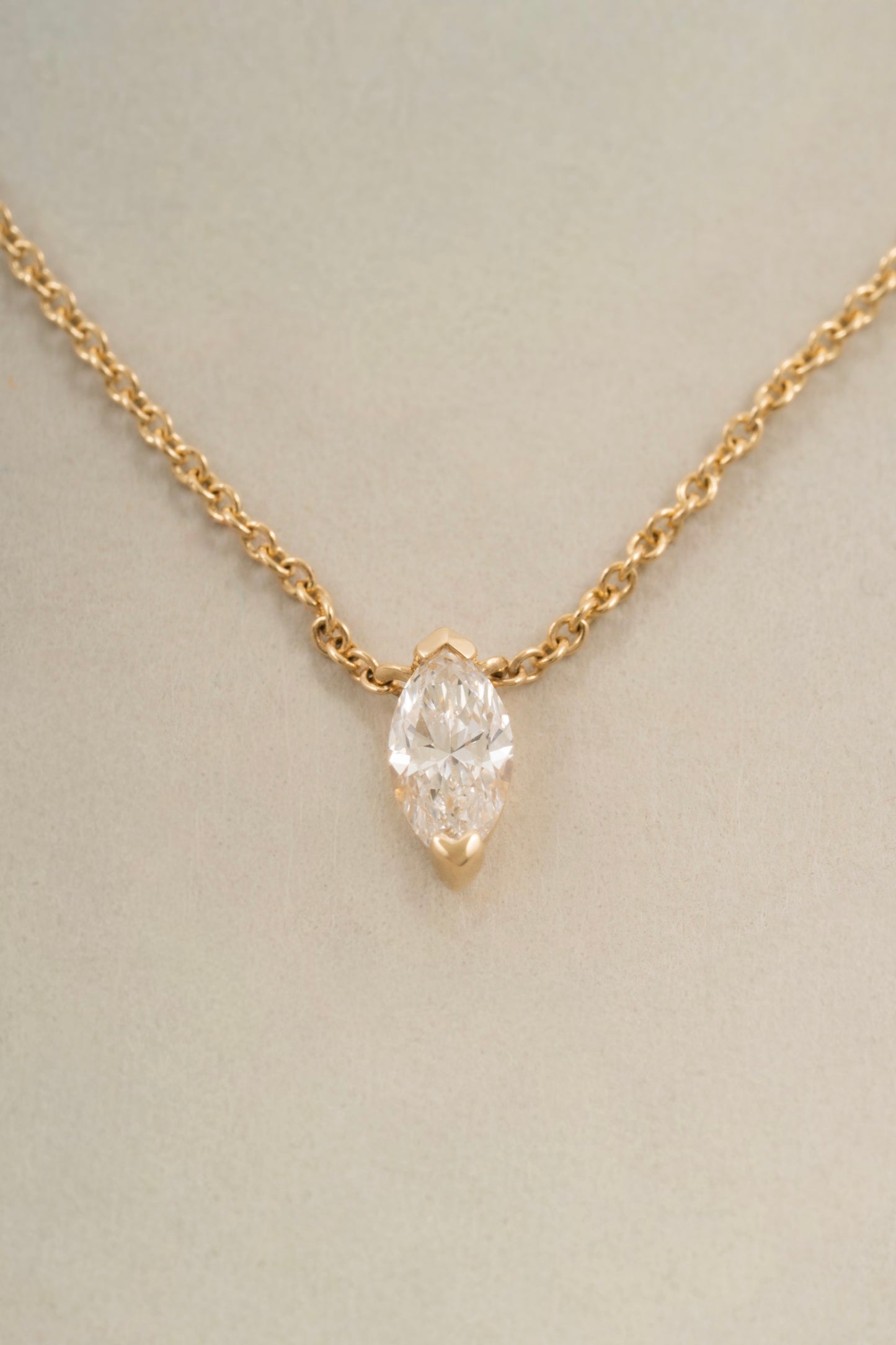 Petite Marquise Solitaire Necklace