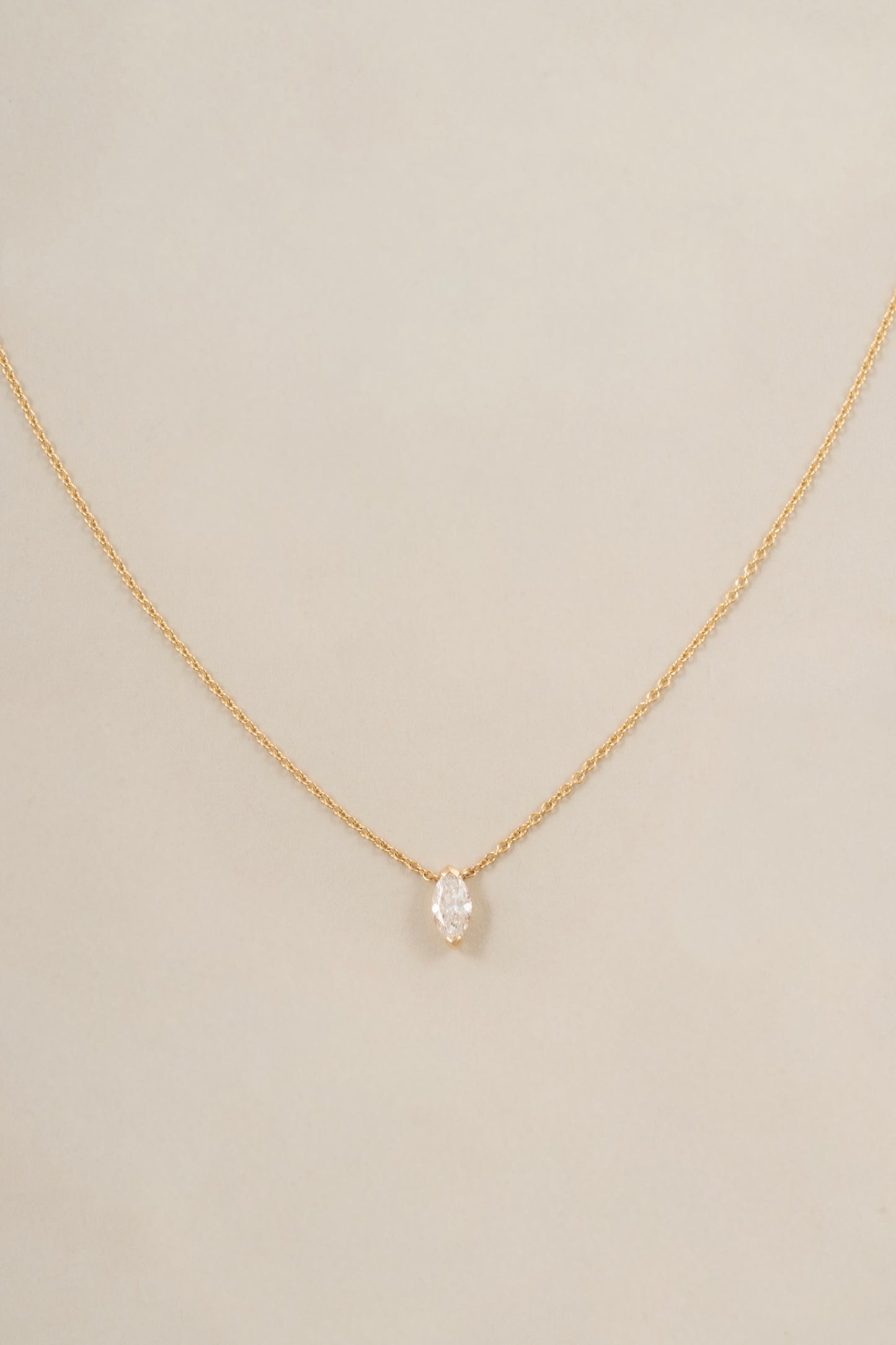 Petite Marquise Solitaire Necklace