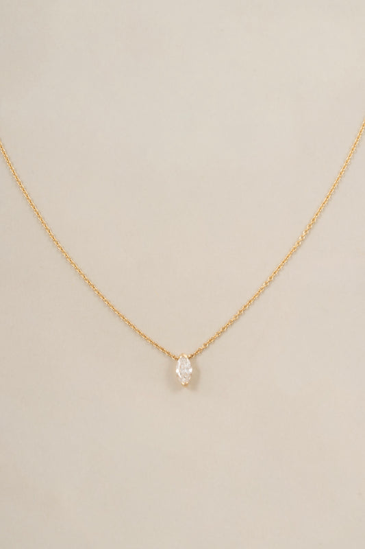 Petite Marquise Solitaire Necklace