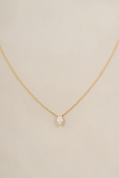 Petite Marquise Solitaire Necklace