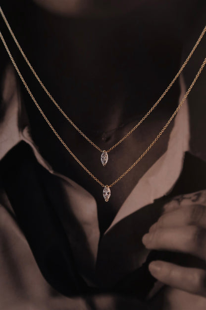 Petite Marquise Solitaire Necklace